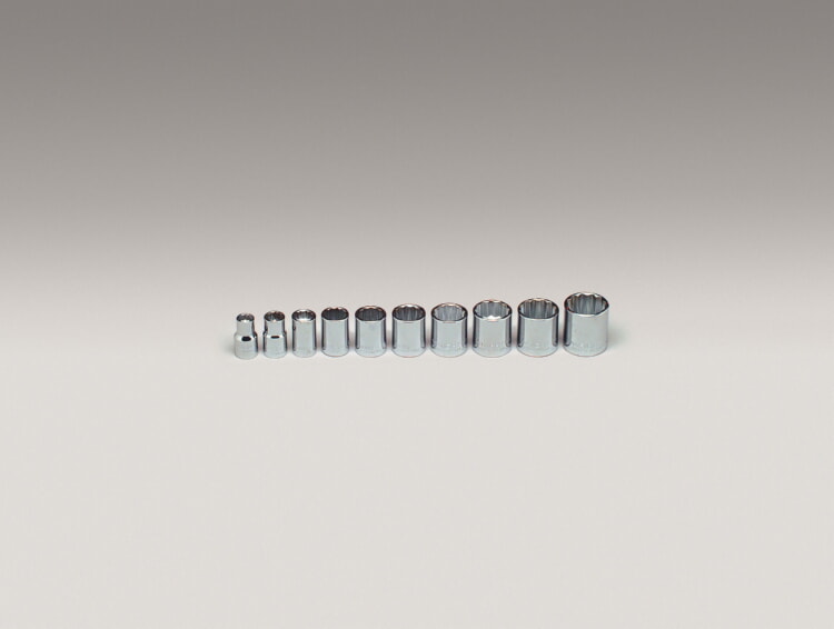 WRIGHT TOOL 378 Standard Socket Set, 3/8 Inch Drive, 12 Point, Pack Of 10 | AX3EMF