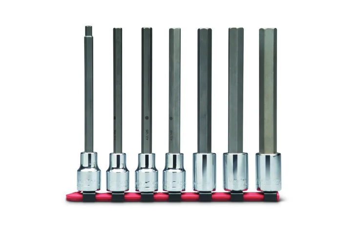 WRIGHT TOOL 406 Hex Bit Socket Set, Long Length, 1/2 Inch Drive, Pack Of 7 | AX3EML