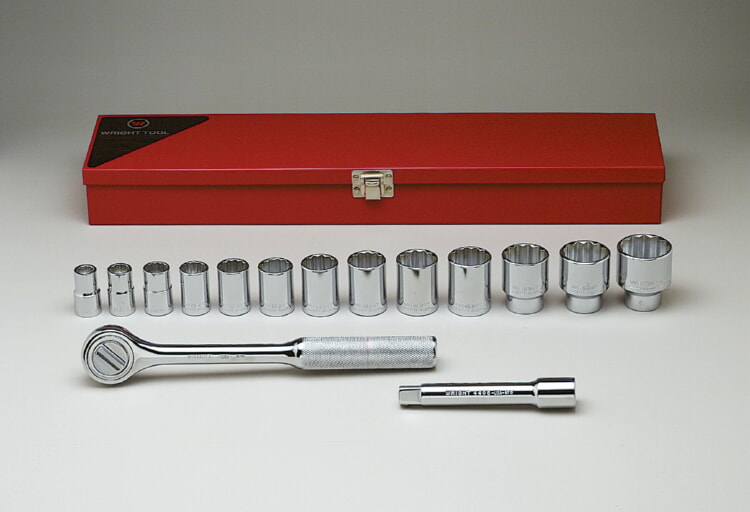 WRIGHT TOOL 417 Standard Socket Set, 12 Point, 1/2 Inch Drive, Pack Of 15 | AX3EMX