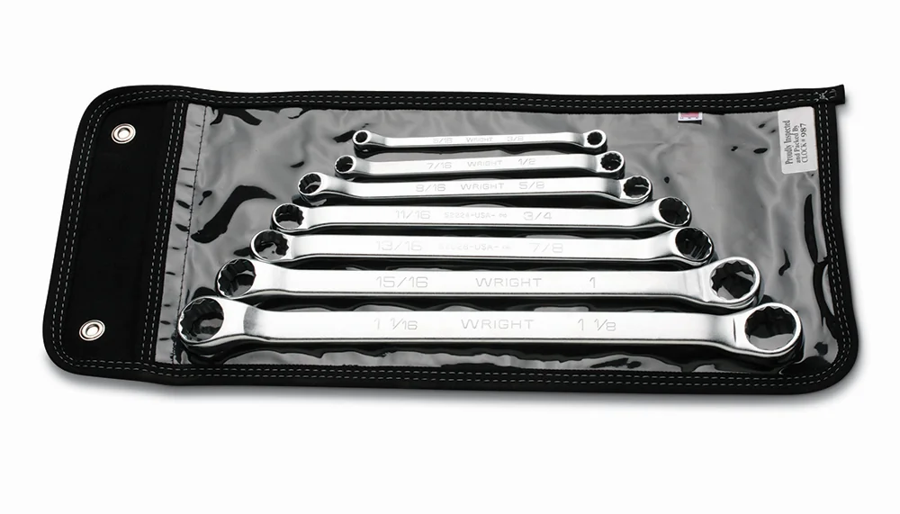 WRIGHT TOOL 749 Box End Wrench Set, Offset Satin, 5/16 Inch to 1-1/8 Inch Size, Pack Of 7 | AX3EPV
