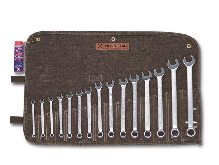 Metric Combination Wrench Set, 12 Point, 7mm-22mm