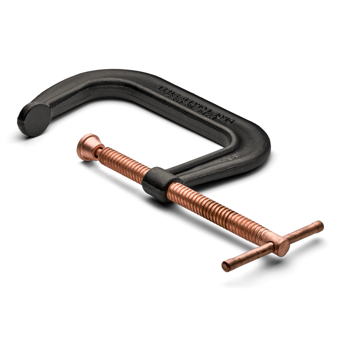 WRIGHT TOOL 90404E Deep Throat Clamp, Extra, Copper Screw, 4400 lbs., Forged Steel | AX3JNC