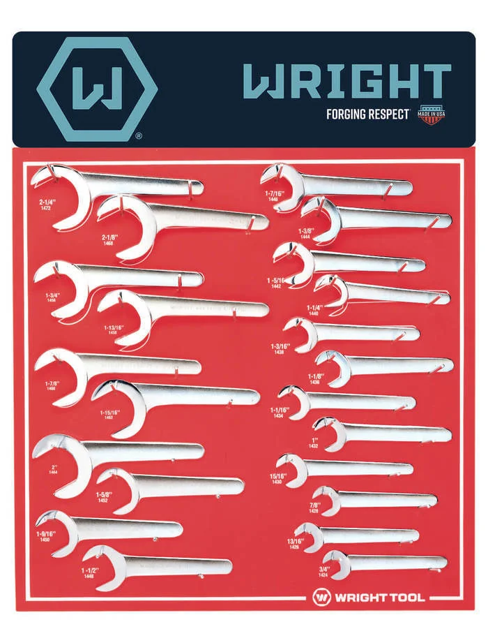 WRIGHT TOOL D943 Fractional Service Wrench Set, Pack Of 22 | AX3JVV