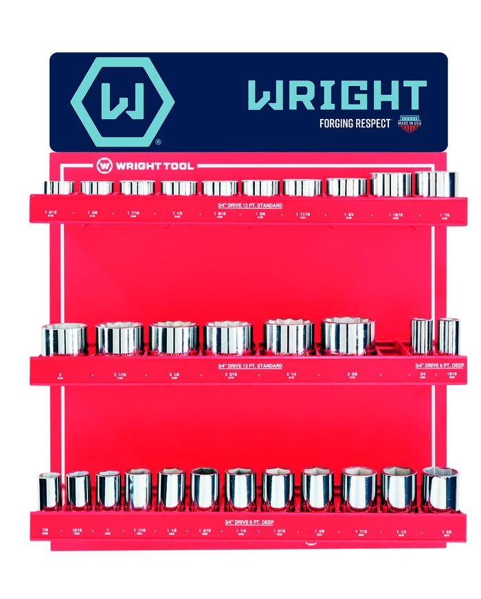 WRIGHT TOOL D950 Standard and Deep Socket Set, 3/4 Inch Drive, 12 Point, Pack Of 30 | AX3JWF