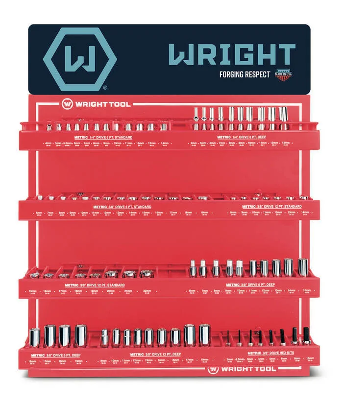 WRIGHT TOOL D957 Metric Socket Set, 1/4 Inch & 3/8 Inch Drive, 6 and 12 Point, Pack Of 79 | AX3JWT