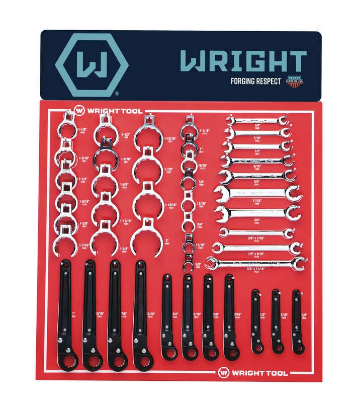WRIGHT TOOL D981 Fractional Tubing Wrench Set, Pack Of 44 | AX3JYA