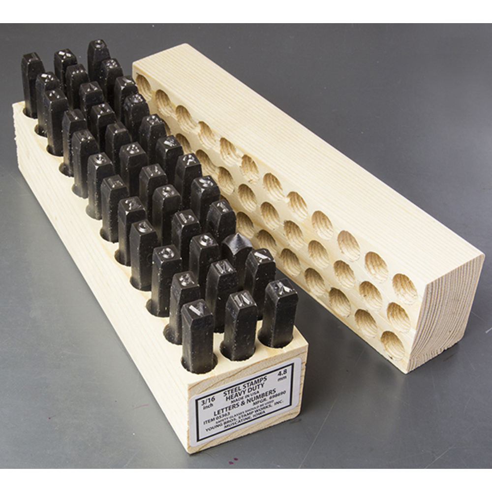 YOUNG BROS. STAMP WORKS 06363 Combination Letter And Number Set, Steel, 1/4 Size | AJ6NGD