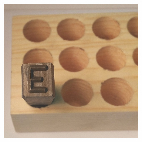 YOUNG BROS. STAMP WORKS 06271 E Hand Stamp, E, 1/4 Inch Character Height, 2 5/8 Inch Shank Length, Steel, Gothic | CV4GJV 49VX85