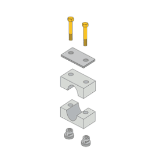 ZSI-FOSTER H3004D-AL Pipe Rail Mount, 3/8 Inch Size, Aluminium | CF3VQJ