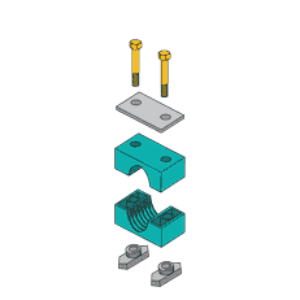 ZSI-FOSTER S1007R Pipe Rail Mount Assembly, 1/8 Inch Size | CF3XRT