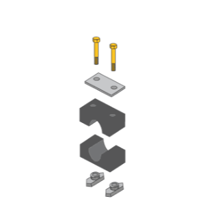 ZSI-FOSTER S2004H-R Hose Rail Mount, 1/4 Inch SIze | CF3XTK