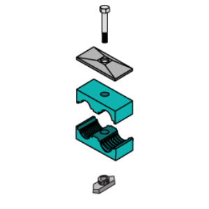 ZSI-FOSTER T1004R-SS C-Rail Mount Assembly, 1/4 Inch Tube Size, Stainless Steel | CF3ZKM
