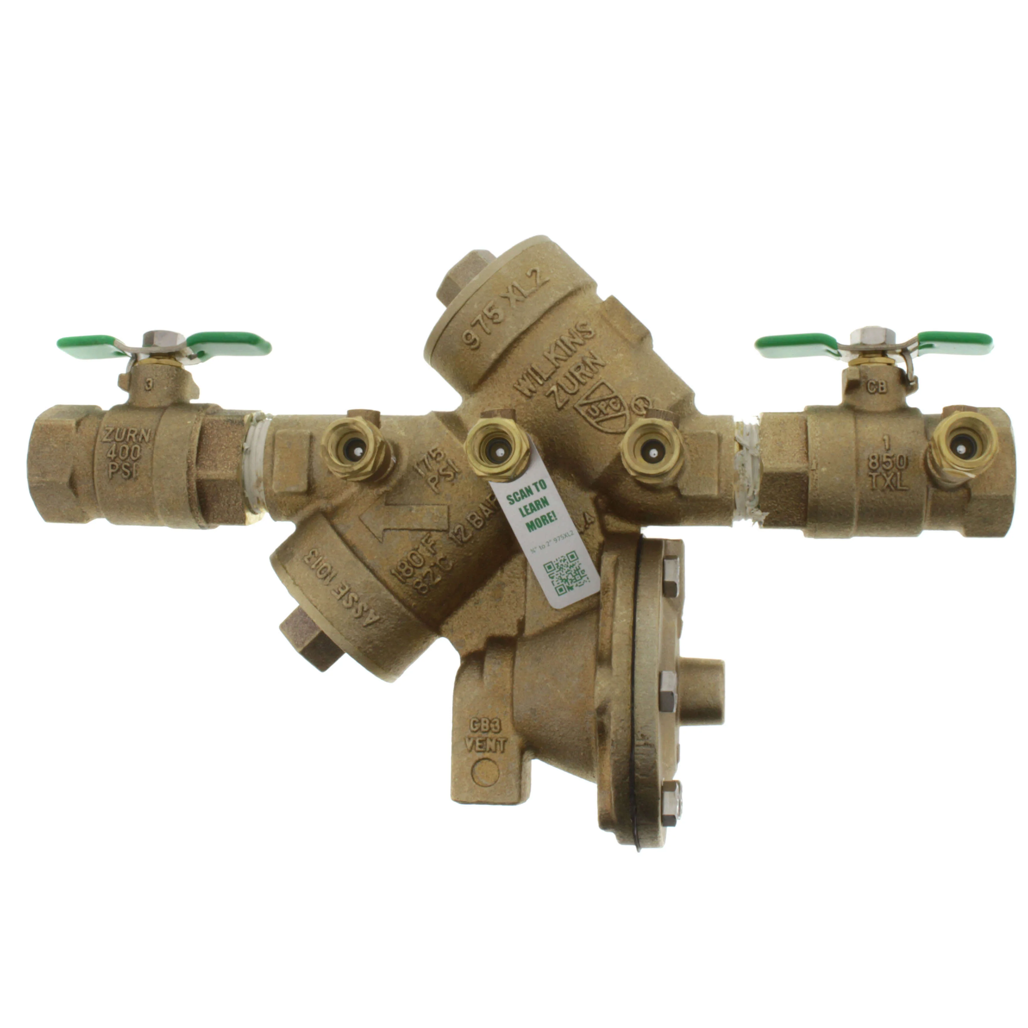 ZURN 1-975XL2S Reduced Pressure Principle Backflow Preventer With Strainer, 1 Inch Size | CV8MWP