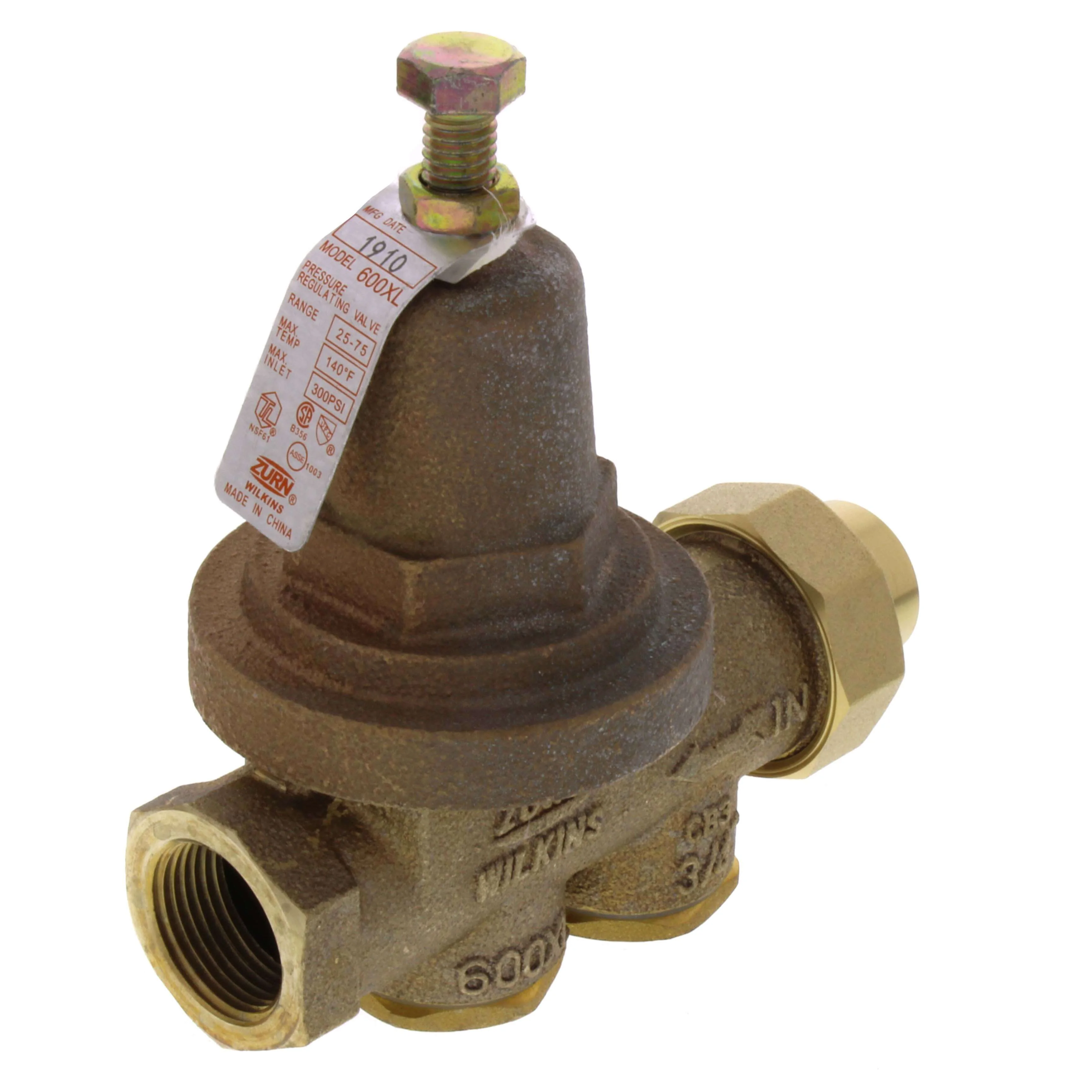 ZURN 34-600XLC Pressure Reducing Valve With Cop/ Sweat Connection, 3/4 Inch Size | CV8NAE