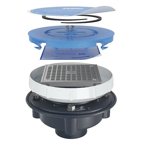 ZURN EZ1-AB3 Floor Drain, 5 Inch Round Nickel Bronze Strainer With 3 x 4 Inch Bottom Outlet | CV8NEH