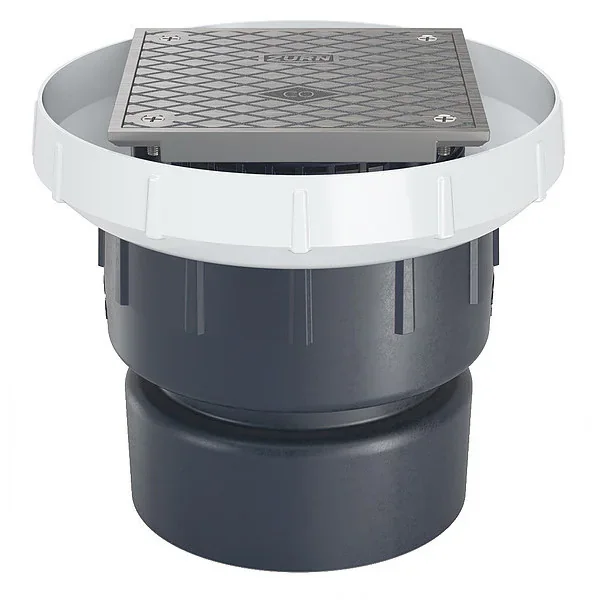 ZURN EZC-PV3-SS PVC Floor Drain Cleanout, 5 Inch Round Stainless-Steel Head | CV8NFX