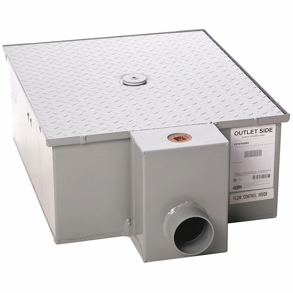 ZURN GT2701-20-3NH No-Hub Low Profile Grease Trap With Flow Control, 20 GPM | CV8NKY