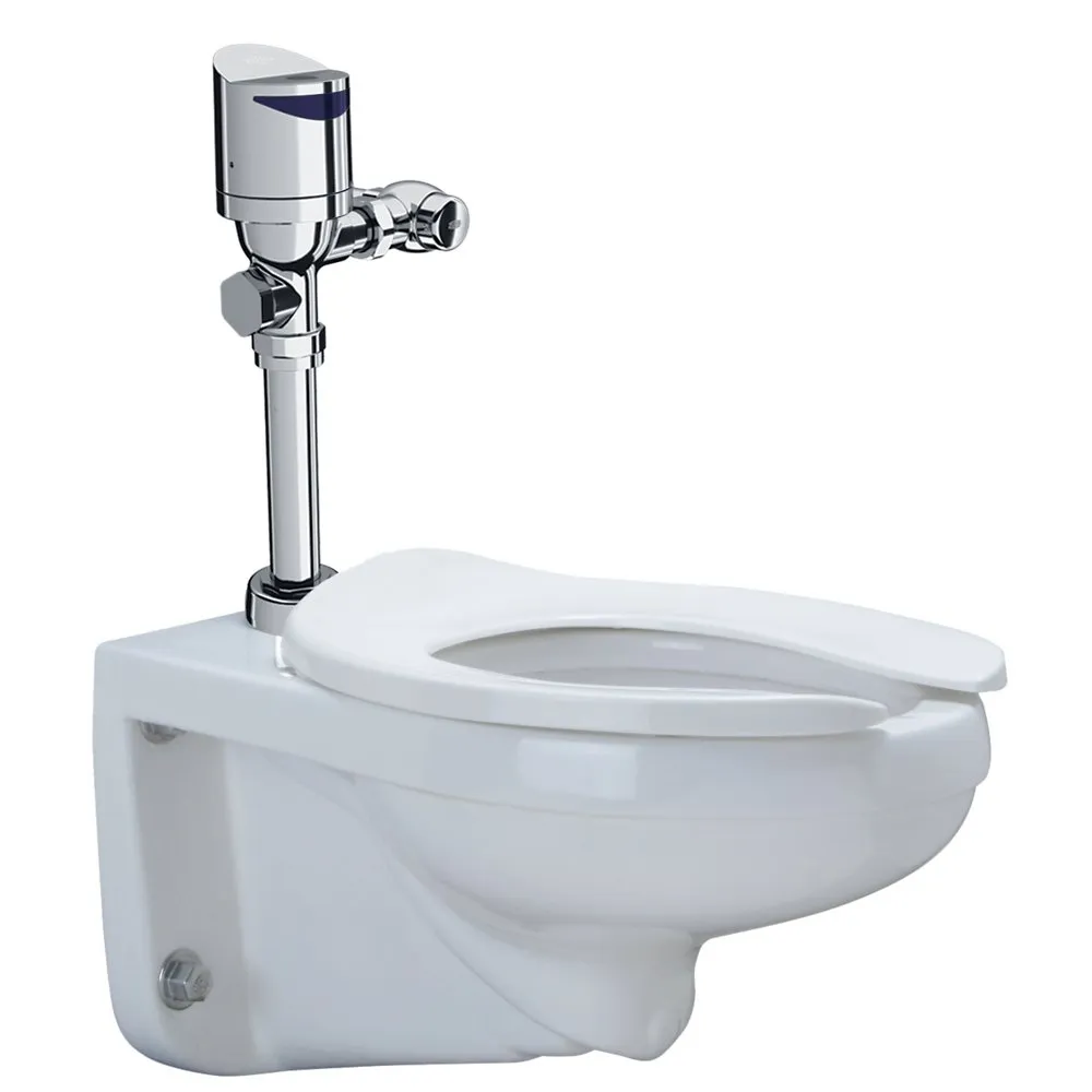 Sensor Wall Hung Toilet System, Top Mount 1.28 GPF Battery Powered Flush Valve