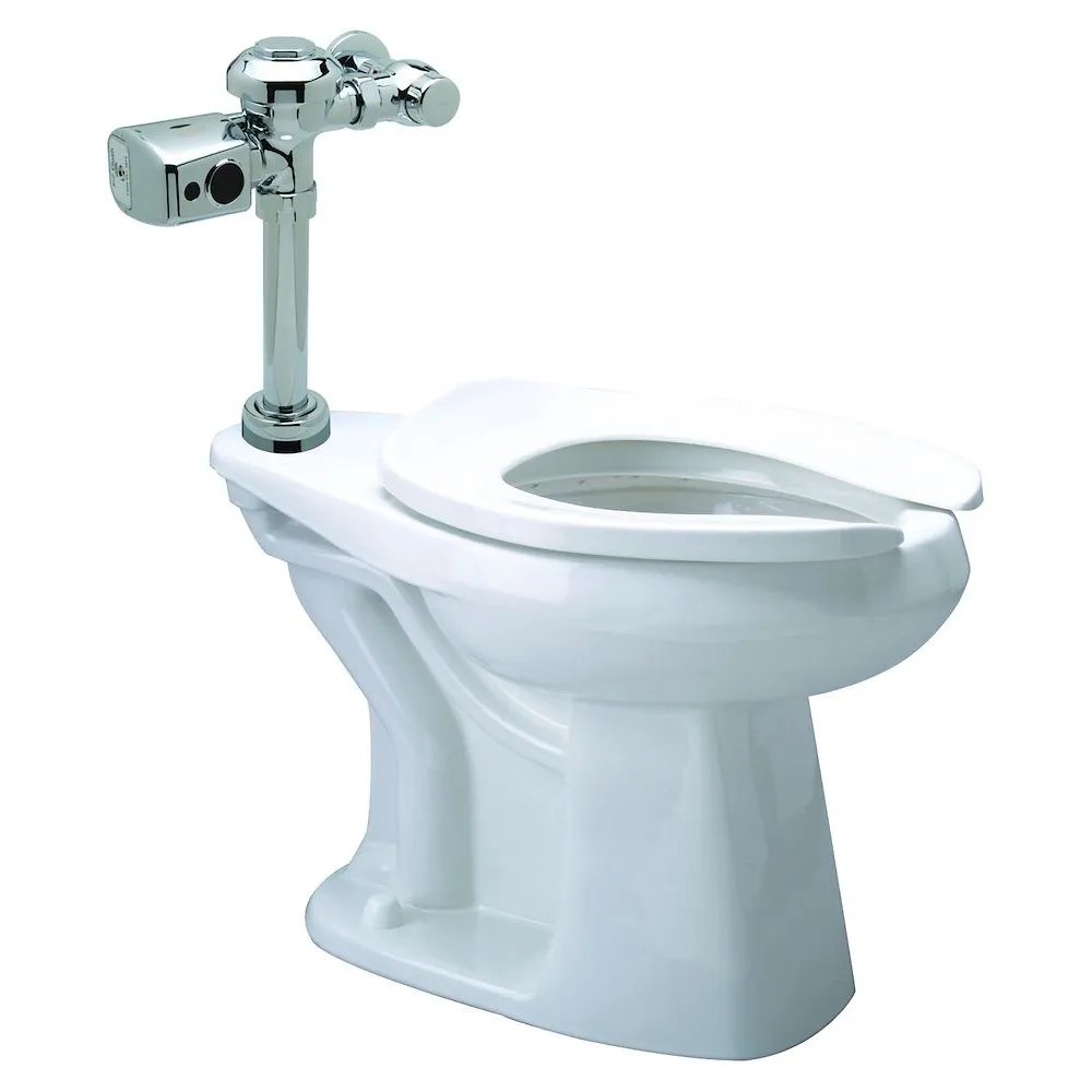 Sensor Floor Mounted ADA Height Toilet System, 1.1 GPF Battery Powered Flush Valve