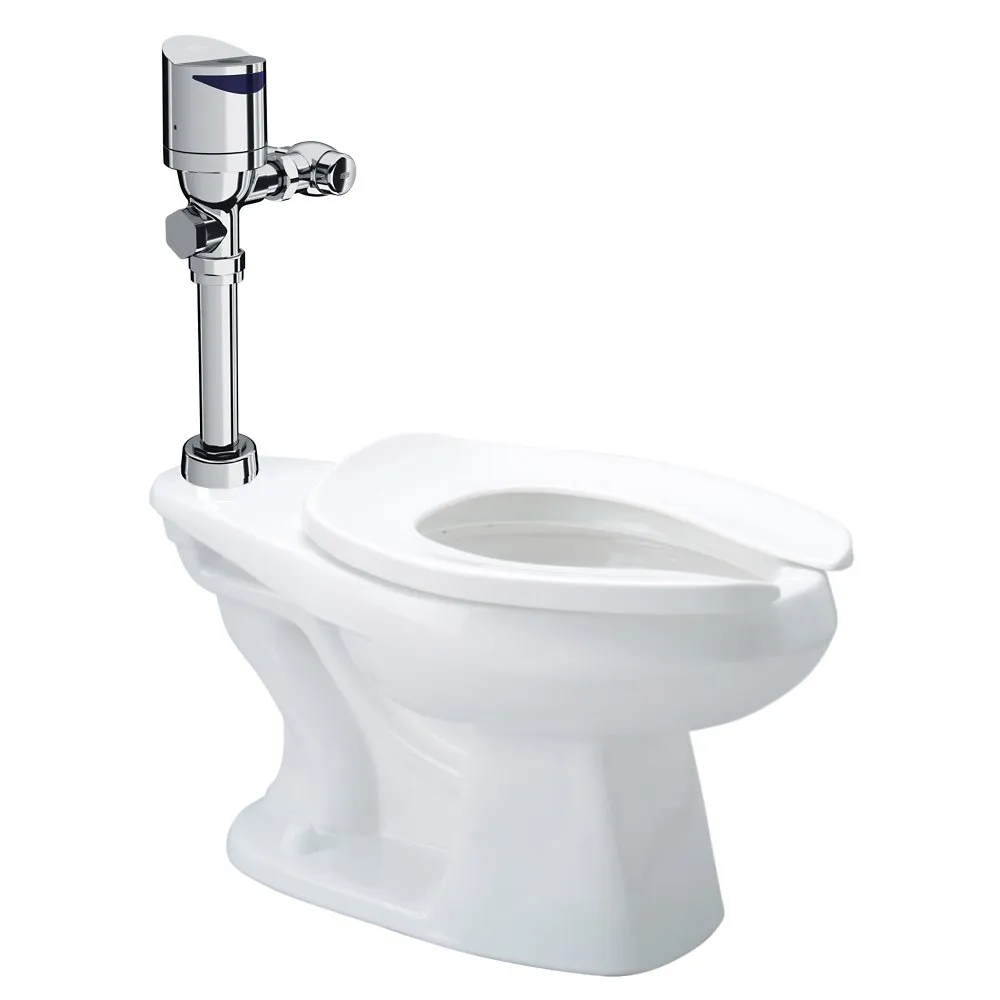 Sensor Floor Mounted Toilet System, Top Mount 1.1 GPF Battery Powered Flush Valve