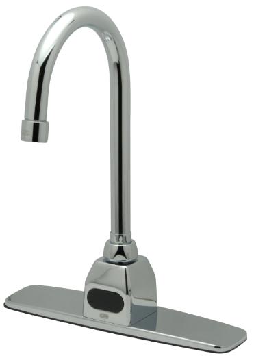 ZURN Z6920-XL-ACA-CP8 Gooseneck Sensor Faucet, Single Hole, 0.5 GPM Aerator, 6 VDC Power Converter, Chrome | CV8NWL