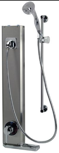 Stainless Steel Hand Wall Shower With 24 Inch Mounting Bar, 60 Inch Metal Hose