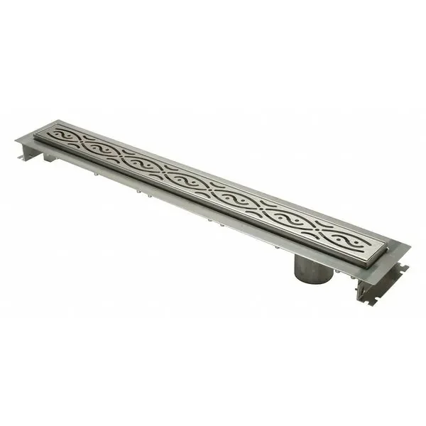 ZURN ZS880-28-EO-SG Stainless Streel Trench Drain System With Serenity Grate and No-Hub Bottom End Outlet | CV8PFY